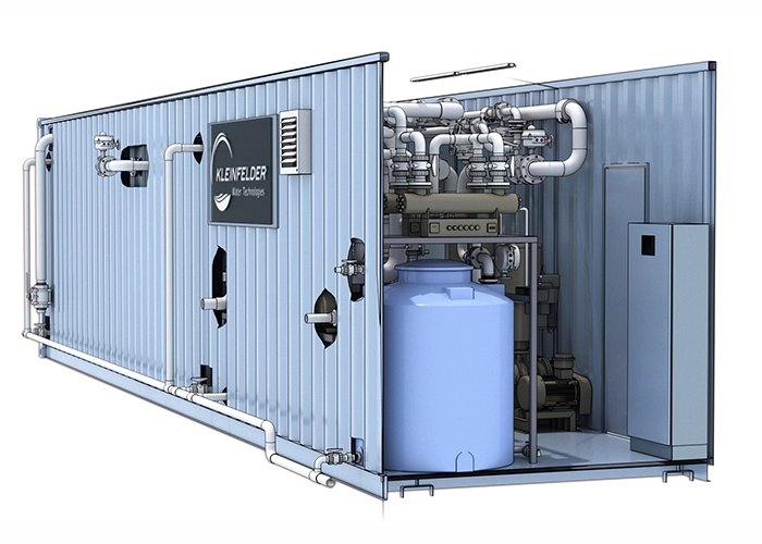 MBR modular treatment system rendering in container